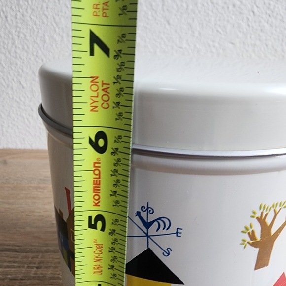 60s 70s VINTAGE Pennsylvania Dutch Lidded Candy Tin Canister Country Rural Farm - Picture 3 of 10